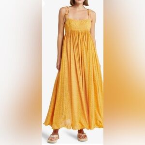 NWT Free People Emmeline Midi Dress Yellow Combo
Size X Large